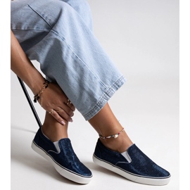 Zapatillas brillantes azul marino de Lublubah 1