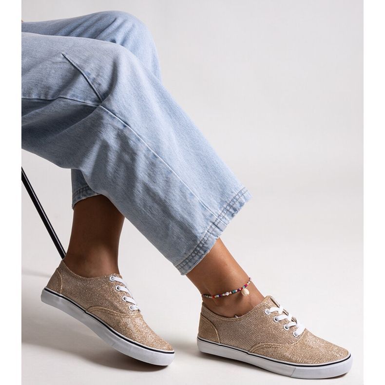 Zapatillas Carroline doradas brillantes dorado 1