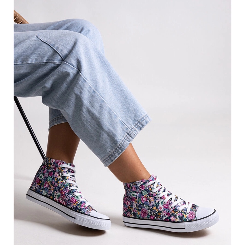 Zapatillas altas rosas con estampado floral de Mehretina rosado 1 Zapatillas altas rosas con estampado floral de Mehretina rosado 1