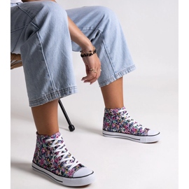 Zapatillas altas rosas con estampado floral de Mehretina rosado 3