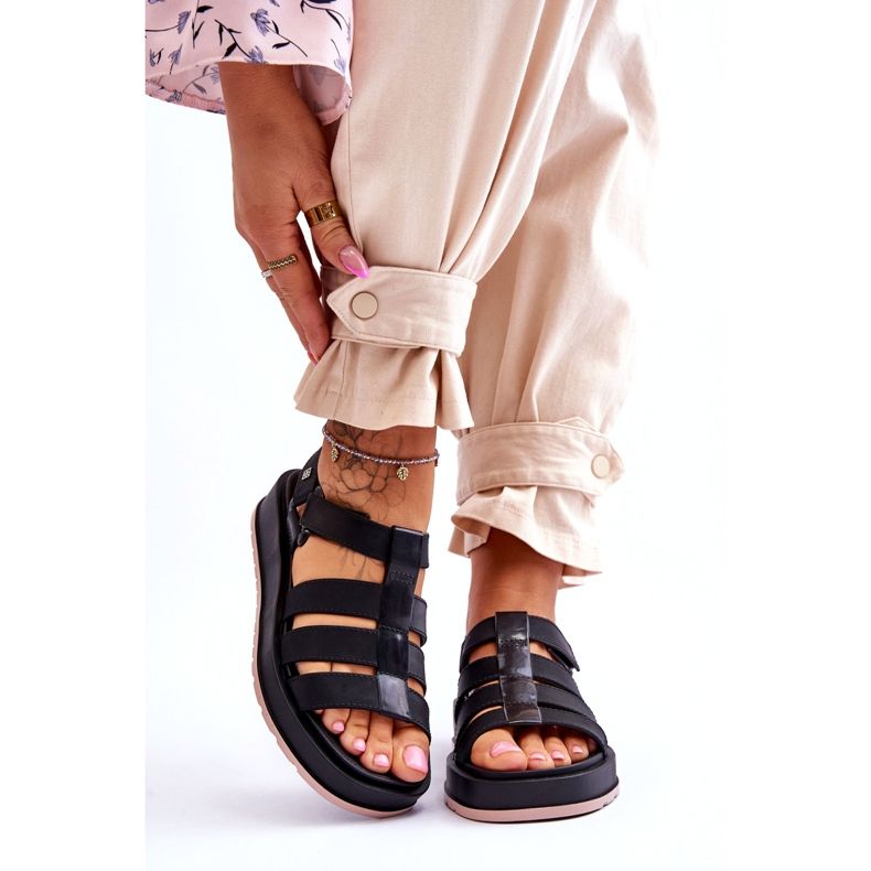 Sandalias Veganas Velcro Mujer ZAXY JJ285017 negro 1