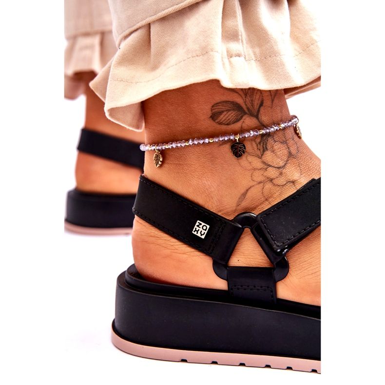 Sandalias Veganas Velcro Mujer ZAXY JJ285017 negro 3