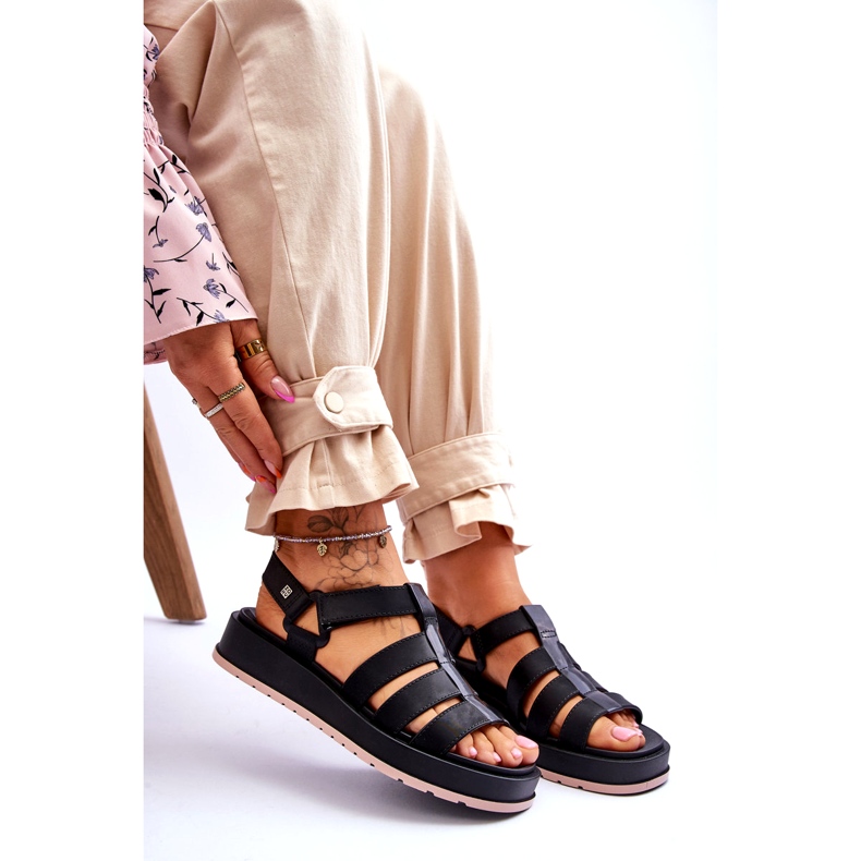 Sandalias Veganas Velcro Mujer ZAXY JJ285017 negro 4