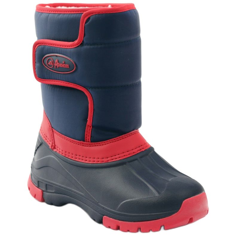 American Club Botas de invierno superligeras americanas rojo azul marino 1