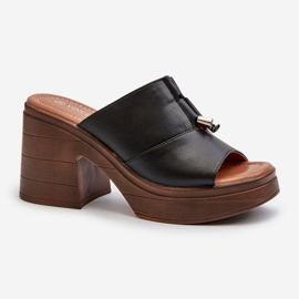 Vinceza Chanclas de Mujer Fabricadas en Piel Ecológica con Plataforma y Bloque, Negro Dafira 8
