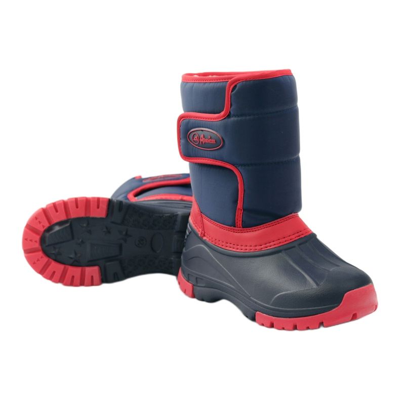 American Club Botas de invierno superligeras americanas rojo azul marino 3