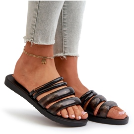 Chanclas Mujer Planas De Goma 26727 Ipanema Puffer Tiras Fem Negro 7