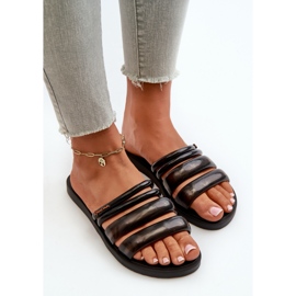 Chanclas Mujer Planas De Goma 26727 Ipanema Puffer Tiras Fem Negro 6