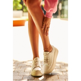 Zapatillas Mujer Piel Plataforma Con Osito Blanco Vinceza 66641 2