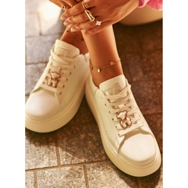 Zapatillas Mujer Piel Plataforma Con Osito Blanco Vinceza 66641 4