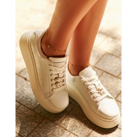 Zapatillas Mujer Piel Plataforma Con Osito Blanco Vinceza 66641 1