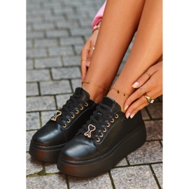 Deportivas Mujer de Piel con Plataforma Negro Vinceza 66700 5