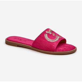 Chanclas Mujer Planas Con Lentejuelas S.Barski KV27-052 Fucsia rosado 5
