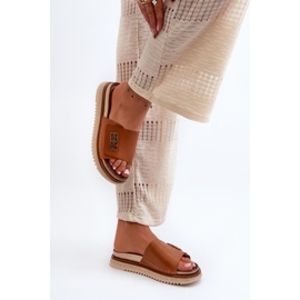 Zazoo 50101 Chanclas de Mujer de Piel con Plataforma, Marrón 6