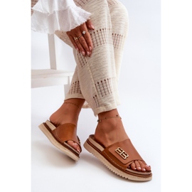 Zazoo 50101 Chanclas de Mujer de Piel con Plataforma, Marrón 7