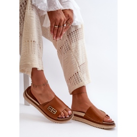 Zazoo 50101 Chanclas de Mujer de Piel con Plataforma, Marrón 8