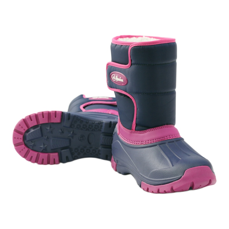 Botas de invierno superligeras botas American Club azul marino rosado 2