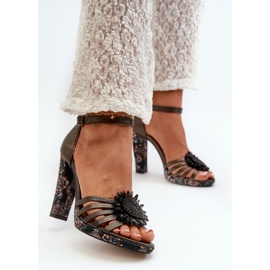 Sandalias De Mujer Con Tacón Alto Con Decoración Maciejka 06620-20 Grafito gris 2 Sandalias De Mujer Con Tacón Alto Con Decoración Maciejka 06620-20 Grafito gris 2