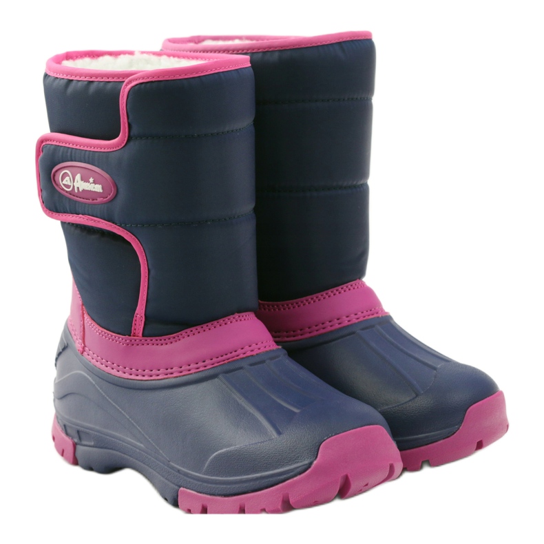Botas de invierno superligeras botas American Club azul marino rosado 3
