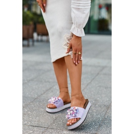 Chanclas De Mujer En La Plataforma Con Adornos S.Barski HY077 Morado violeta 8