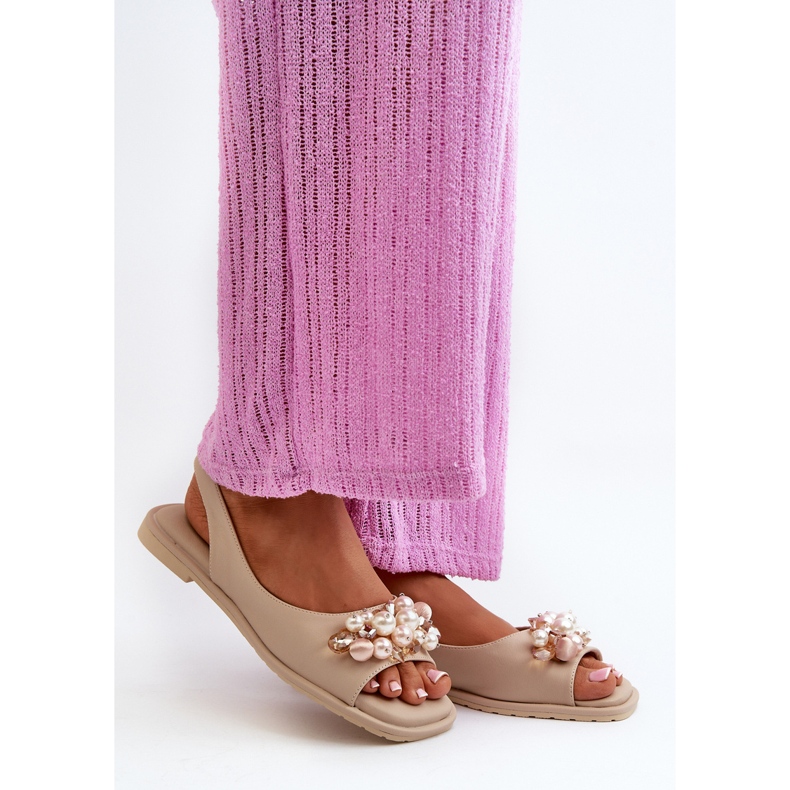 Sandalias Mujer Con Adornos S.Barski KV27-004 Beige 2