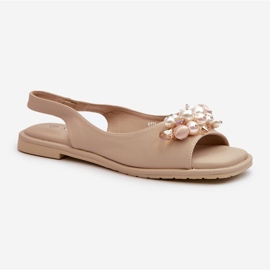 Sandalias Mujer Con Adornos S.Barski KV27-004 Beige 4