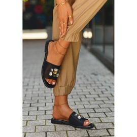 Chanclas de Mujer Con Adornos S.Barski KV27-031 Negro 10