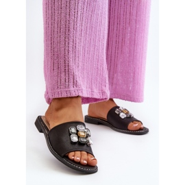 Chanclas de Mujer Con Adornos S.Barski KV27-031 Negro 4