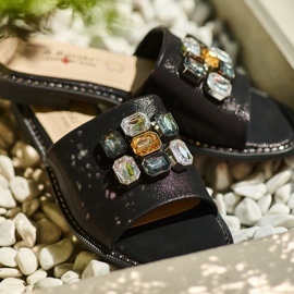 Chanclas de Mujer Con Adornos S.Barski KV27-031 Negro 8