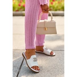 Chanclas Mujer Elegantes Brillantes Con Decoración S.Barski KV27-050 Plata 9