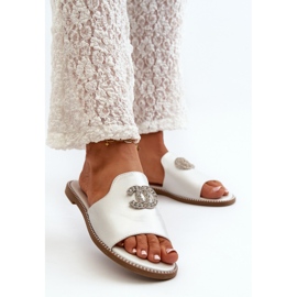 Chanclas Mujer Elegantes Brillantes Con Decoración S.Barski KV27-050 Plata 4