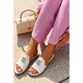 Chanclas Mujer Elegantes Brillantes Con Decoración S.Barski KV27-050 Plata 2 Chanclas Mujer Elegantes Brillantes Con Decoración S.Barski KV27-050 Plata 2