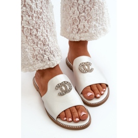 Chanclas Mujer Elegantes Brillantes Con Decoración S.Barski KV27-050 Plata 7
