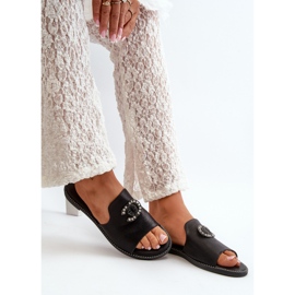 Chanclas Mujer Elegantes Brillantes Con Decoración S.Barski KV27-050 Negro 10