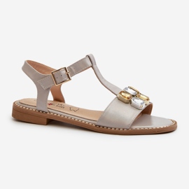 Sandalias Mujer Elegantes Con Detalles Decorativos S.Barski KV27-030 Beige 6
