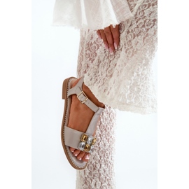 Sandalias Mujer Elegantes Con Detalles Decorativos S.Barski KV27-030 Beige 9