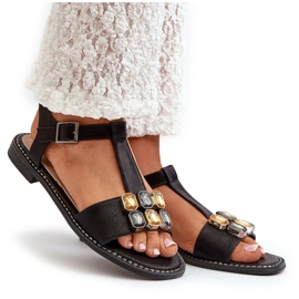 Sandalias Mujer Elegantes Con Detalles Decorativos S.Barski KV27-030 Negro 13