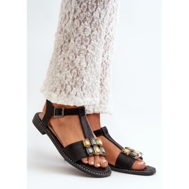 Sandalias Mujer Elegantes Con Detalles Decorativos S.Barski KV27-030 Negro 5