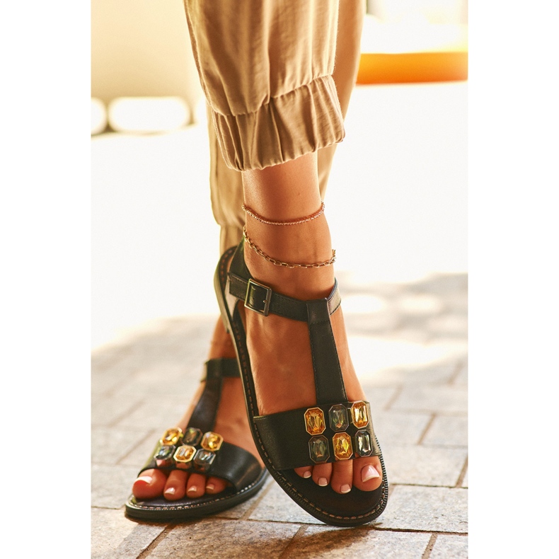 Sandalias Mujer Elegantes Con Detalles Decorativos S.Barski KV27-030 Negro 1