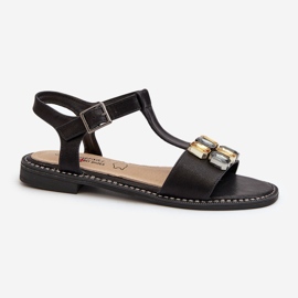 Sandalias Mujer Elegantes Con Detalles Decorativos S.Barski KV27-030 Negro 7