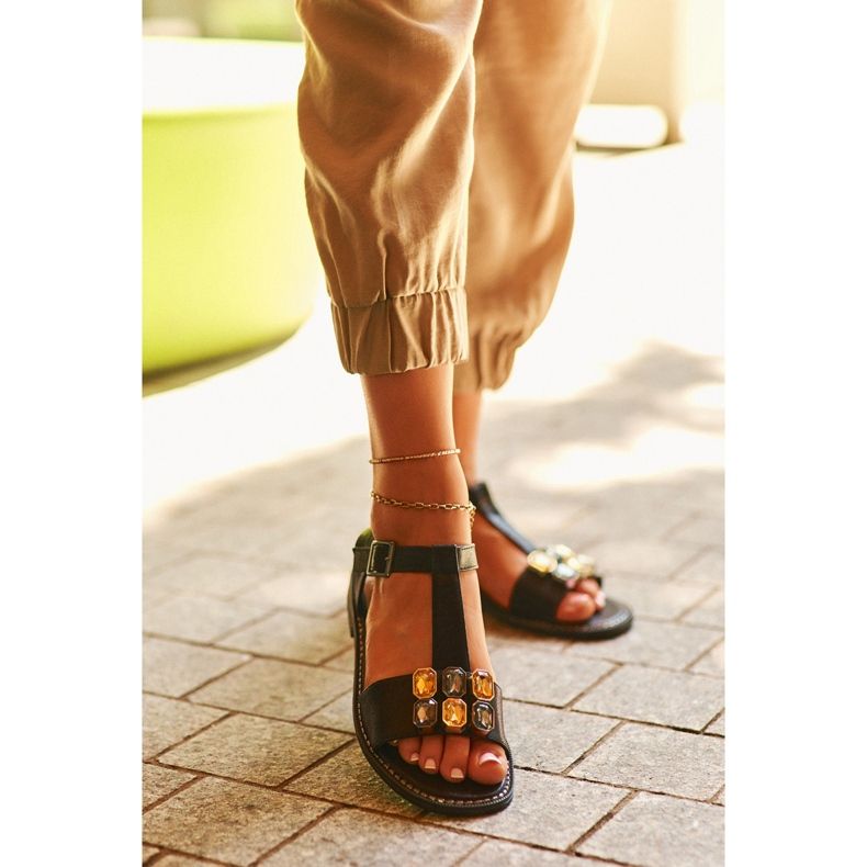 Sandalias Mujer Elegantes Con Detalles Decorativos S.Barski KV27-030 Negro 2