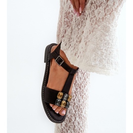 Sandalias Mujer Elegantes Con Detalles Decorativos S.Barski KV27-030 Negro 10