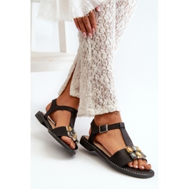 Sandalias Mujer Elegantes Con Detalles Decorativos S.Barski KV27-030 Negro 11