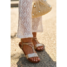 Sandalias Planas Mujer Con Tiras S.Barski KV27-010 Dorado 13