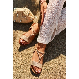 Sandalias Planas Mujer Con Tiras S.Barski KV27-010 Dorado 3