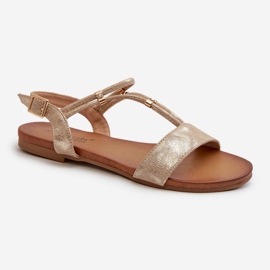 Sandalias Planas Mujer Con Tiras S.Barski KV27-010 Dorado 8