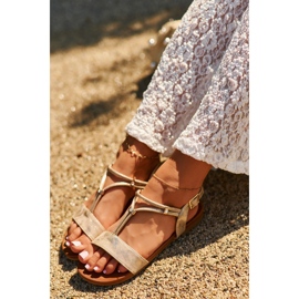 Sandalias Planas Mujer Con Tiras S.Barski KV27-010 Dorado 5