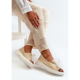 Zazoo 2939 Sandalias Mujer Piel Con Lazo, Beige Claro 8