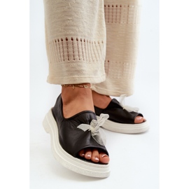 Zazoo 2939 Sandalias Mujer Piel Con Lazo, Negro 2