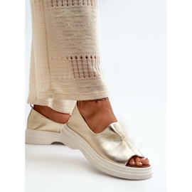 Zazoo 2939 Sandalias Mujer Piel Con Lazo, Dorado 6